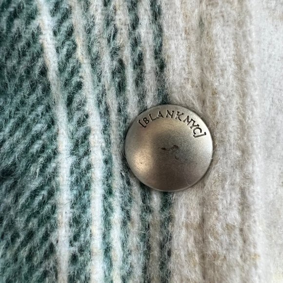 New Anthropologie BlankNYC Long Shacket Belted Plaid Coat Shirt Jacket Oversized - Picture 8 of 10